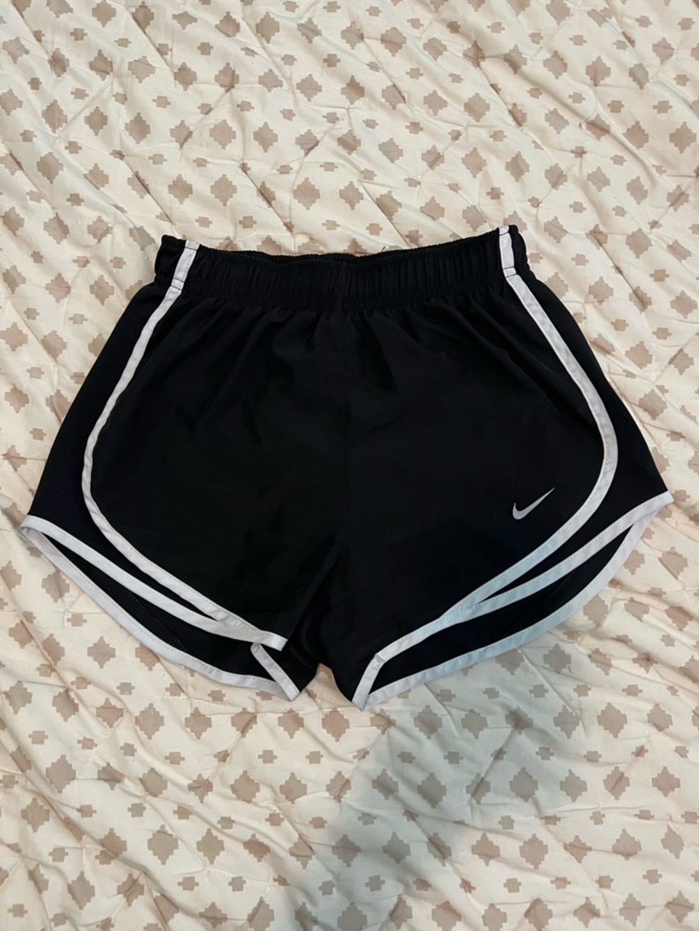 Nike Women's Black Athletic Shorts with White Trim
